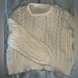 SHEIN Crochet sweater/ cream off white